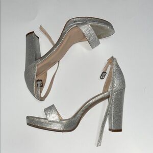 Silver High Heel Sandals